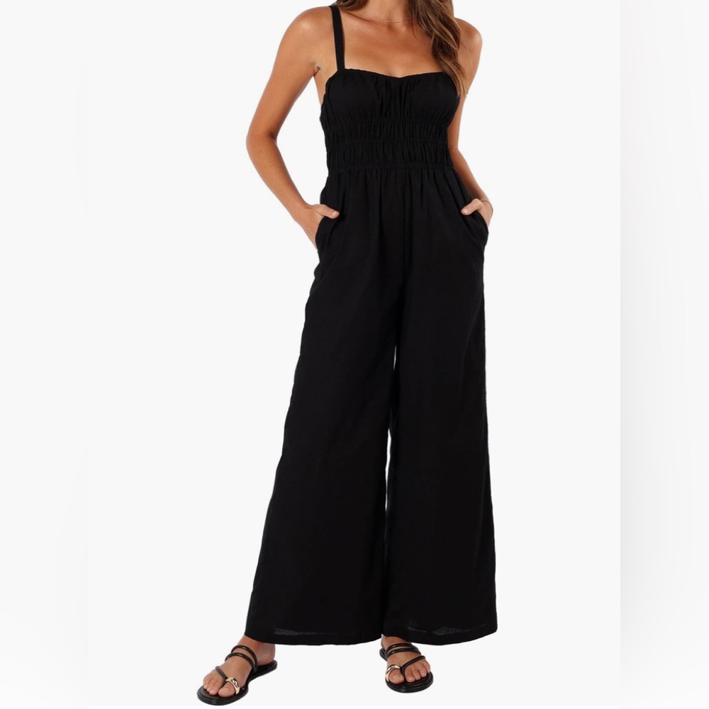 Petal & Pup Williams Cotton And Linen Wide-Leg Jumpsuit